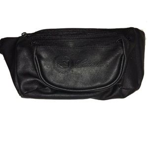 Cadillac Black Faux Leather Fanny Waist Pack